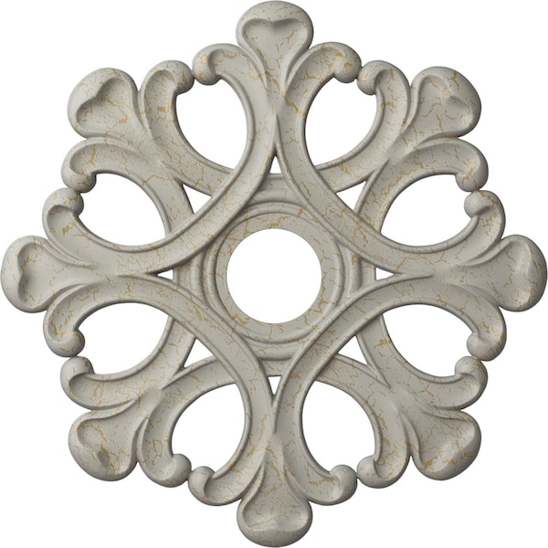 Ekena Millwork Angel Ceiling Medallion (Canopies up to 4 3/8"), 20 7/8"OD x 3 5/8"ID x 1"P, Pot of Cream Crackle CM20ANPCC - main